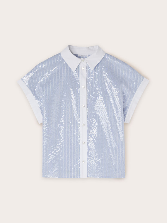 Chemise rayée entièrement pailletée