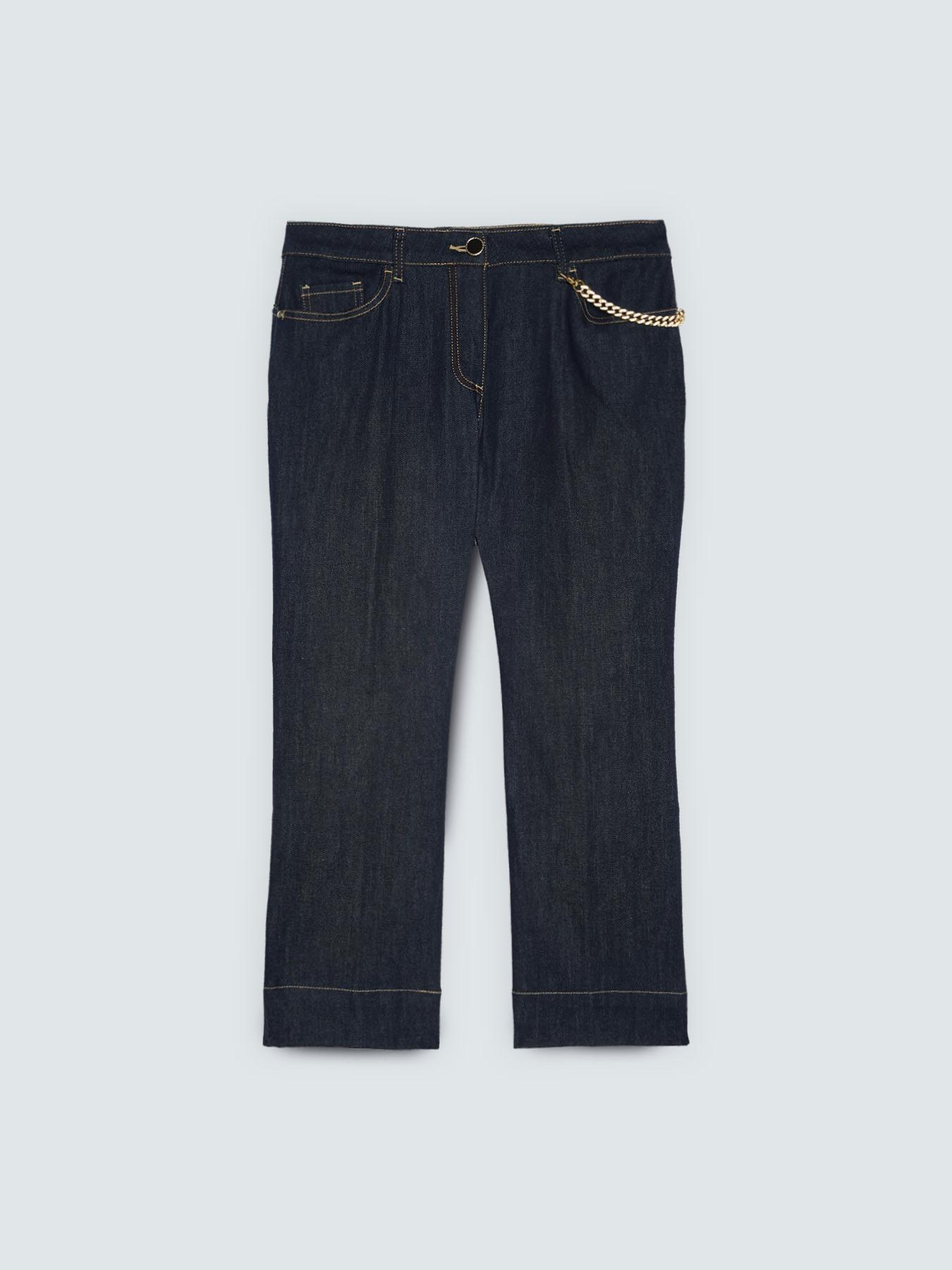 Kick Flare Jeans with decorative chain image number 4