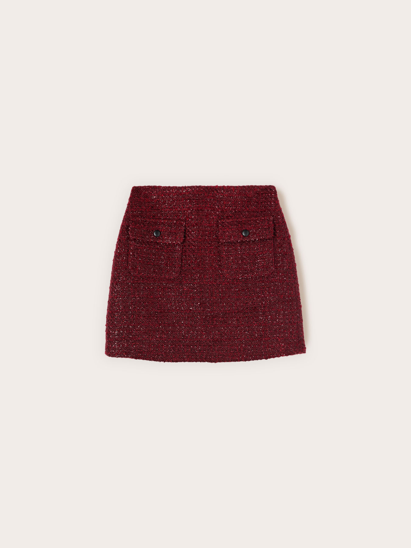 Boucl&eacute; mini skirt with pockets image number 4