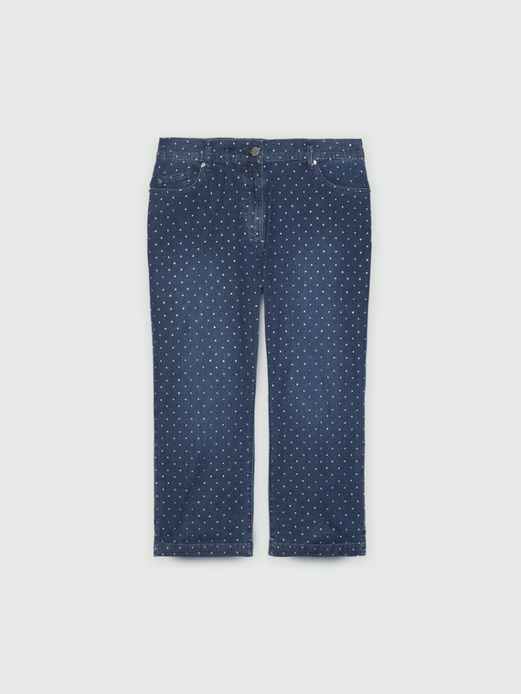 Cropped jeans with small studs
