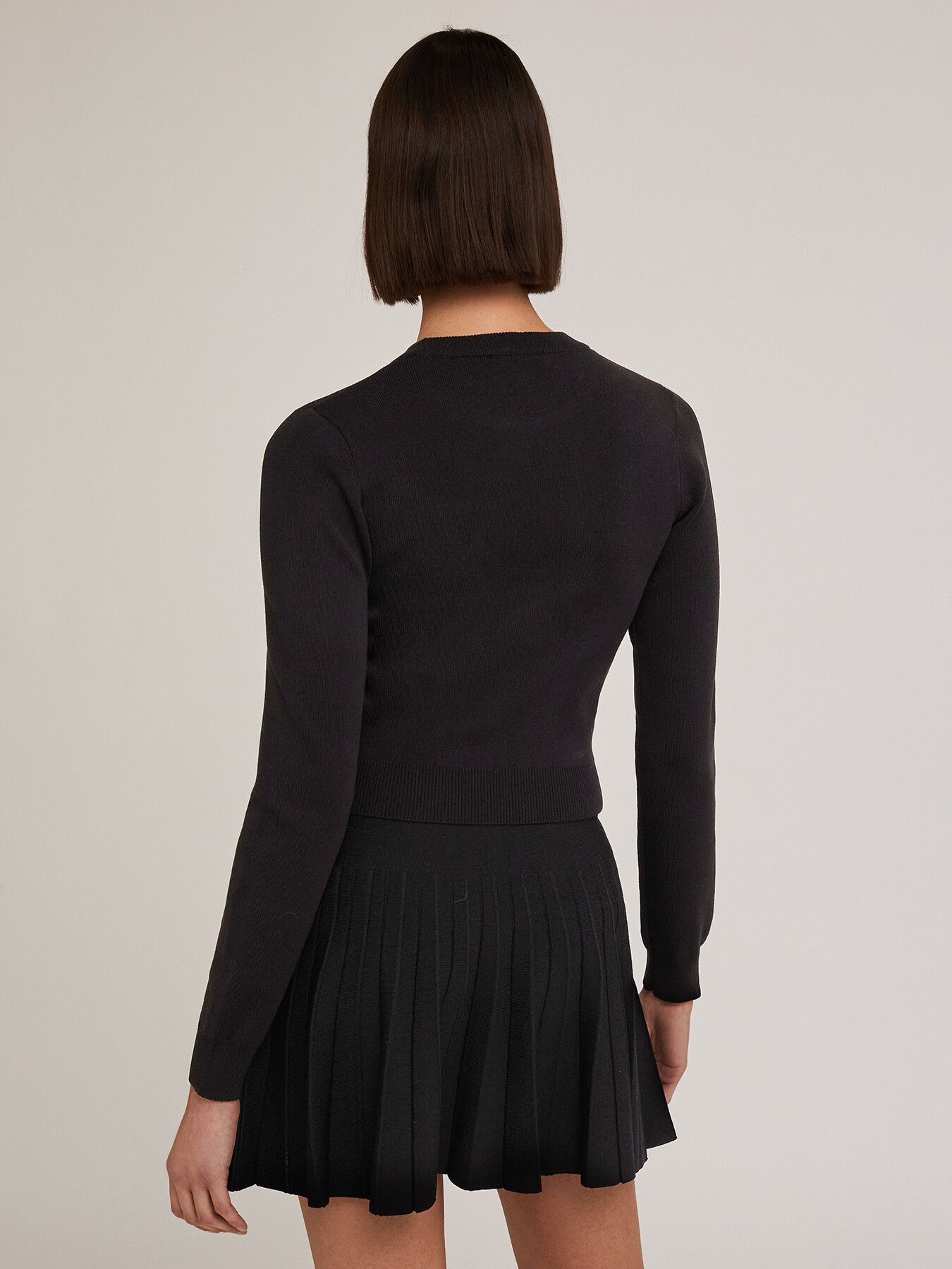 Sweater with faux placket image number 1