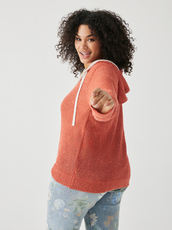 Cardigan mit Reißverschluss und Kapuze