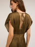 Long pleated satin dress image number 3
