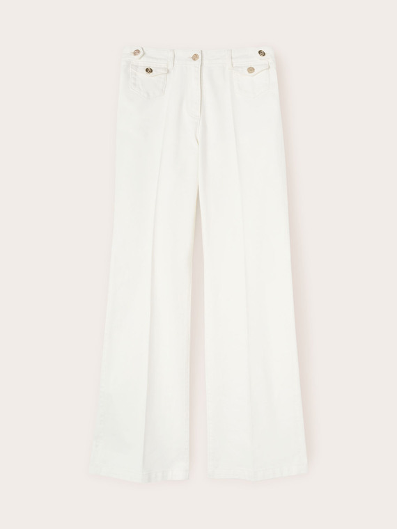 Flare-Hose mit Taschen aus Drillich