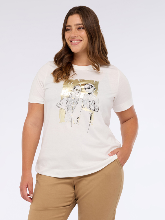 T-shirt in jersey con stampa