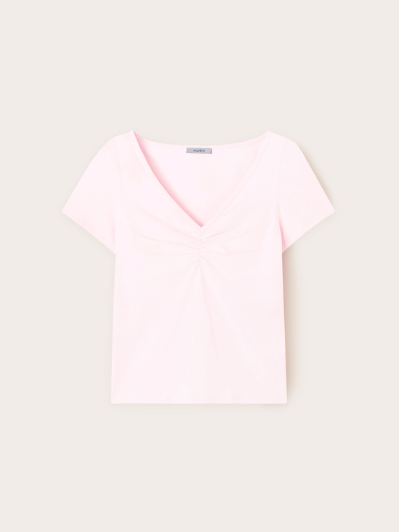 T-shirt with gathers