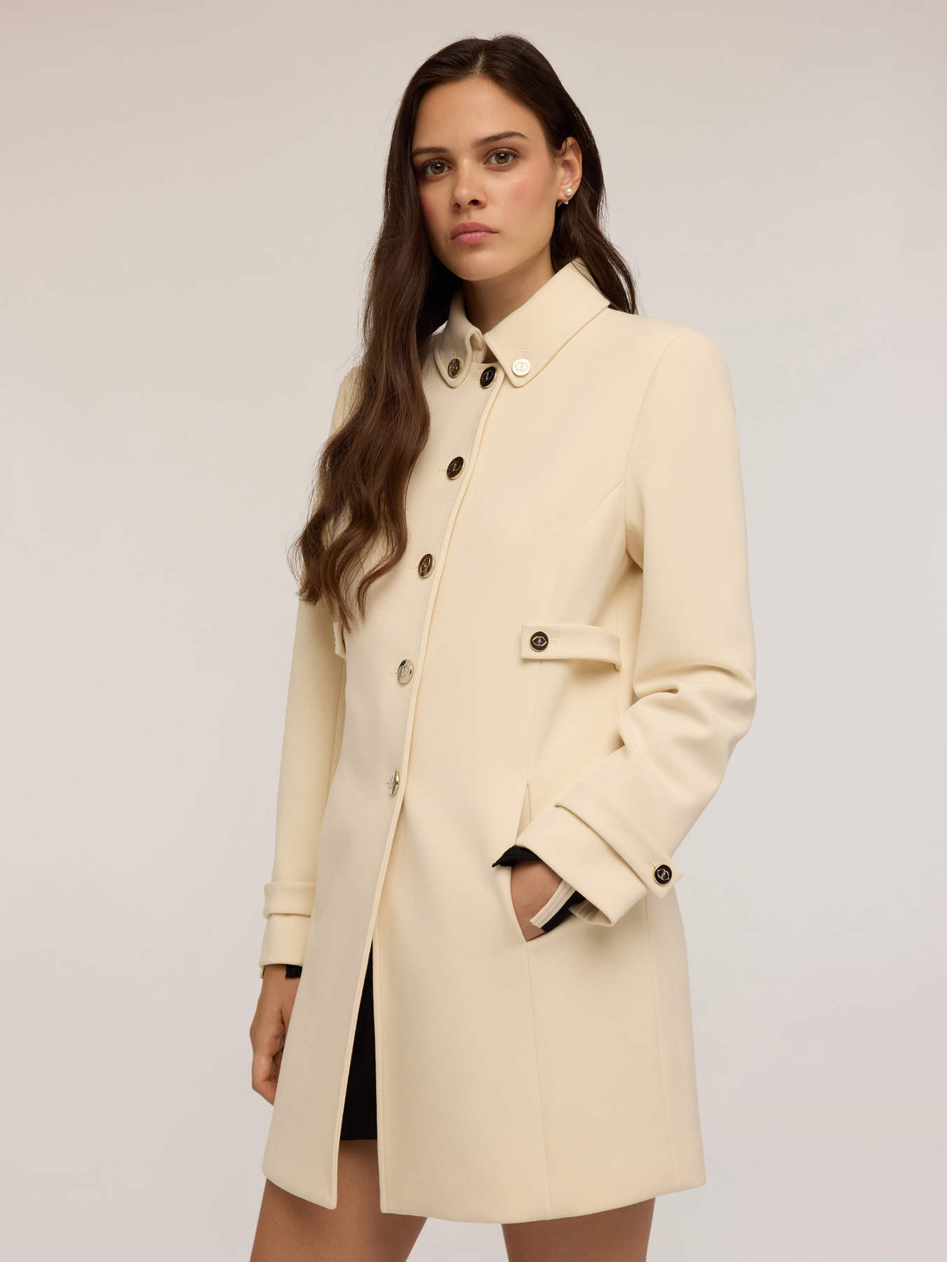 Single-breasted viscose blend coat image number 3