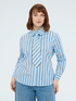 Striped shirt with tie image number 4