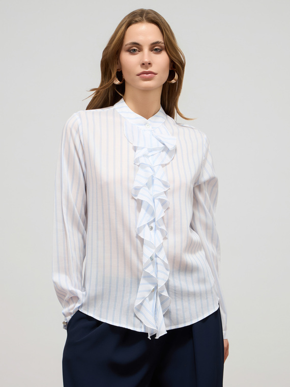 Striped shirt with ruffle