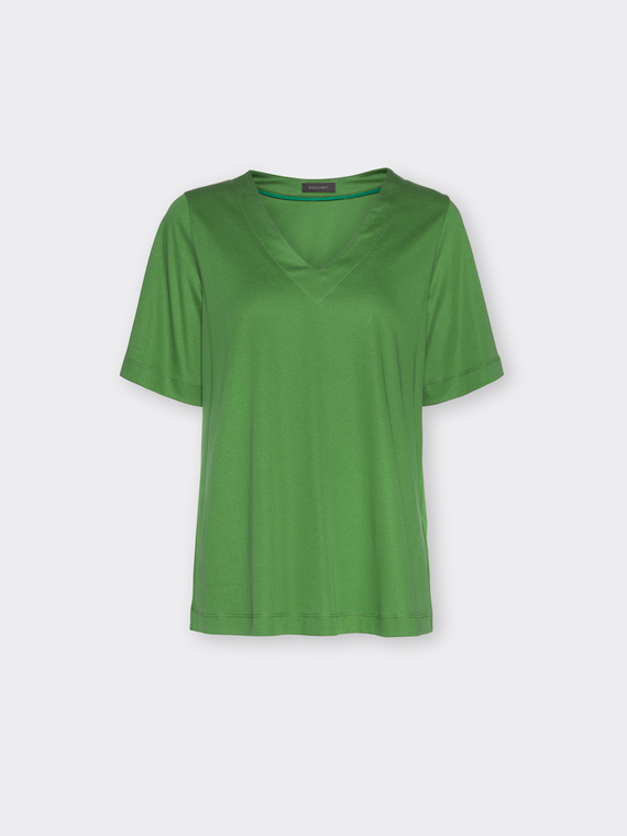 T-shirt in cotone scollo a V