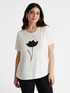 T-Shirt mit Blumendruck und Perlen image number 2
