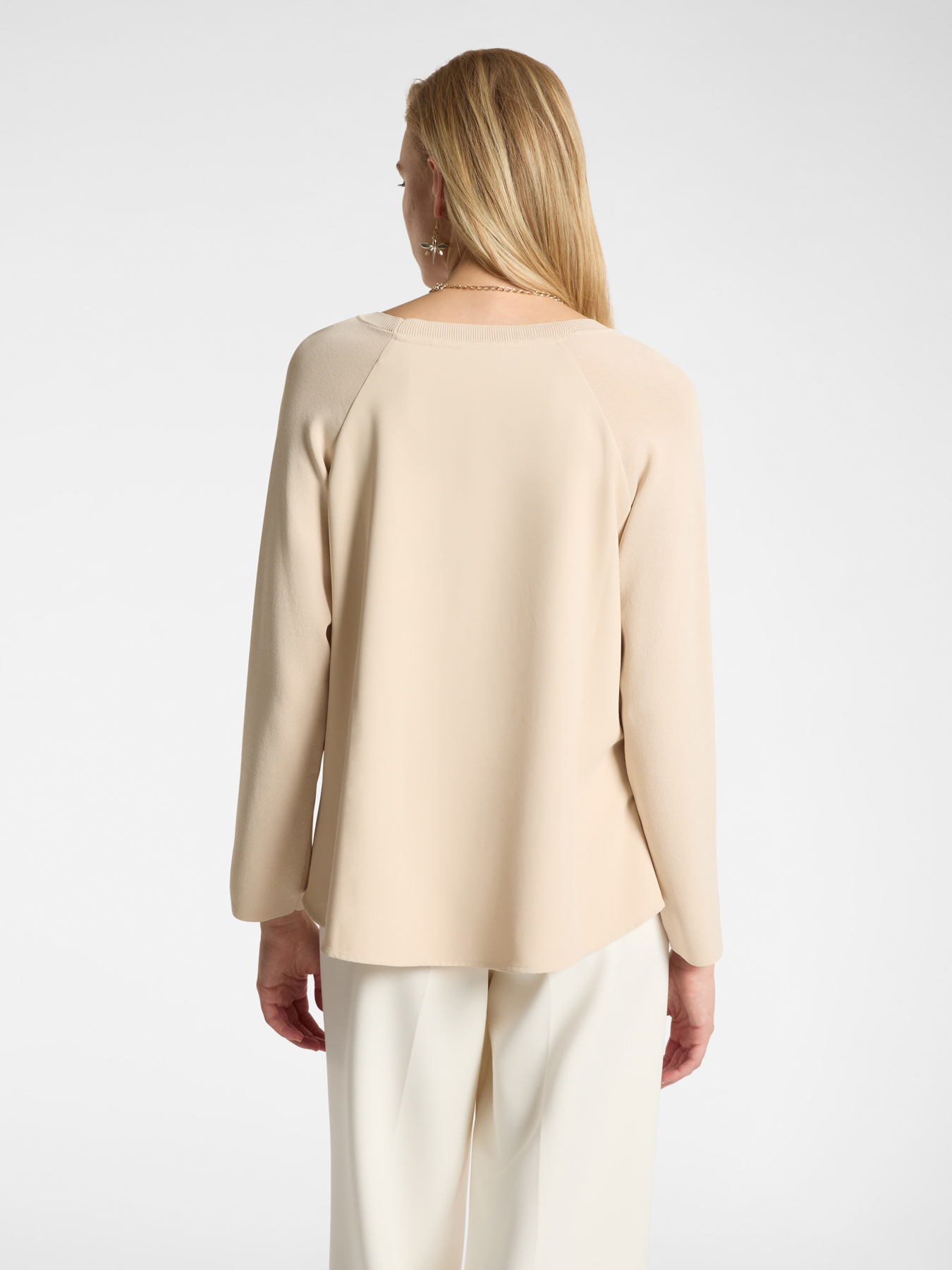 Sweater with striped trim image number 1