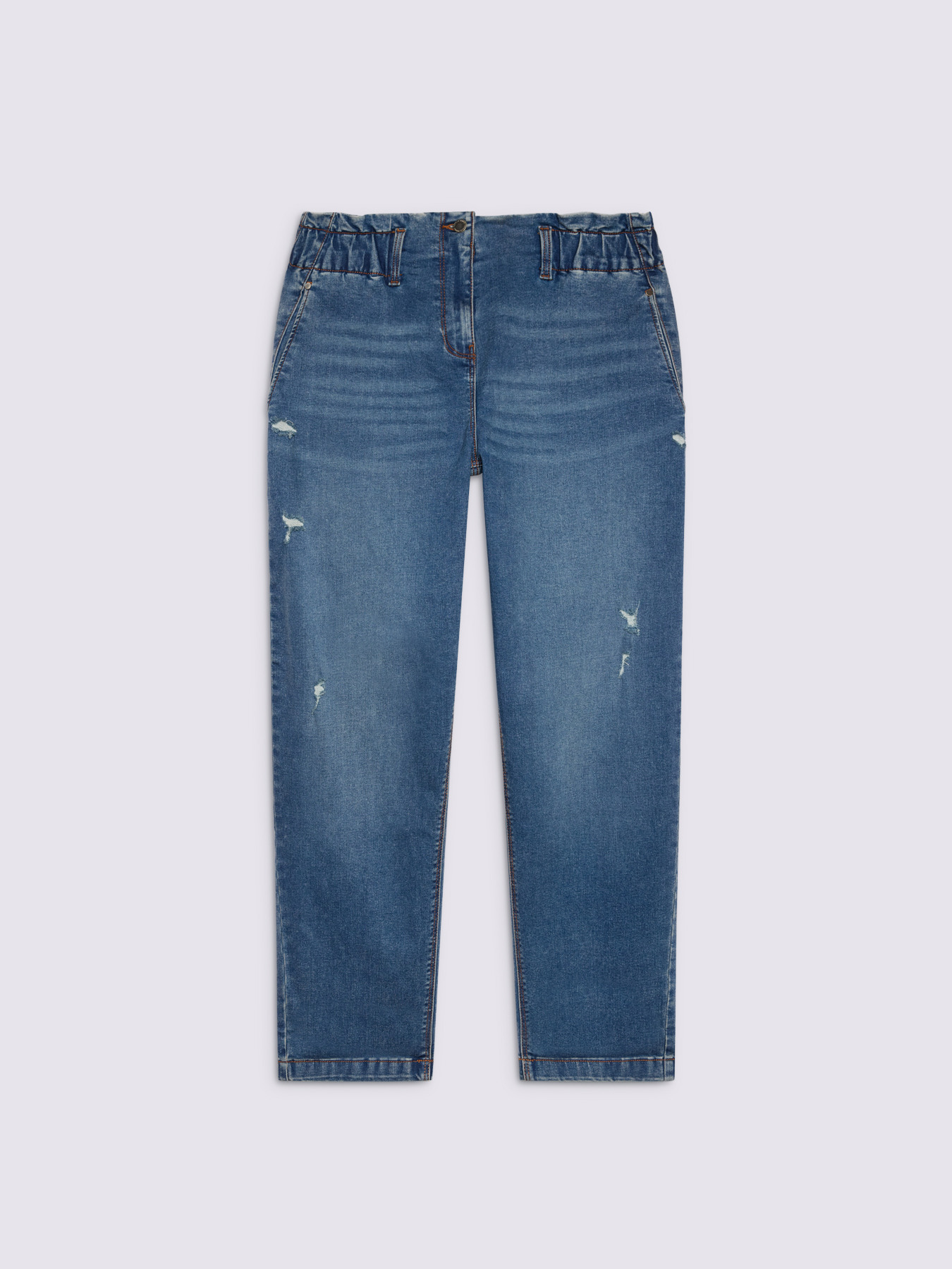 Jeans balloon con micro strappi image number 4