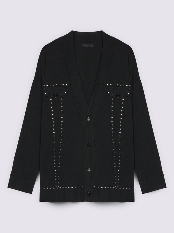 Cardigan con borchie