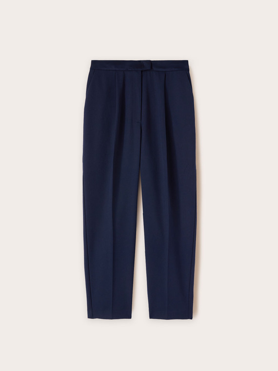 Carrot-fit trousers with satin belt