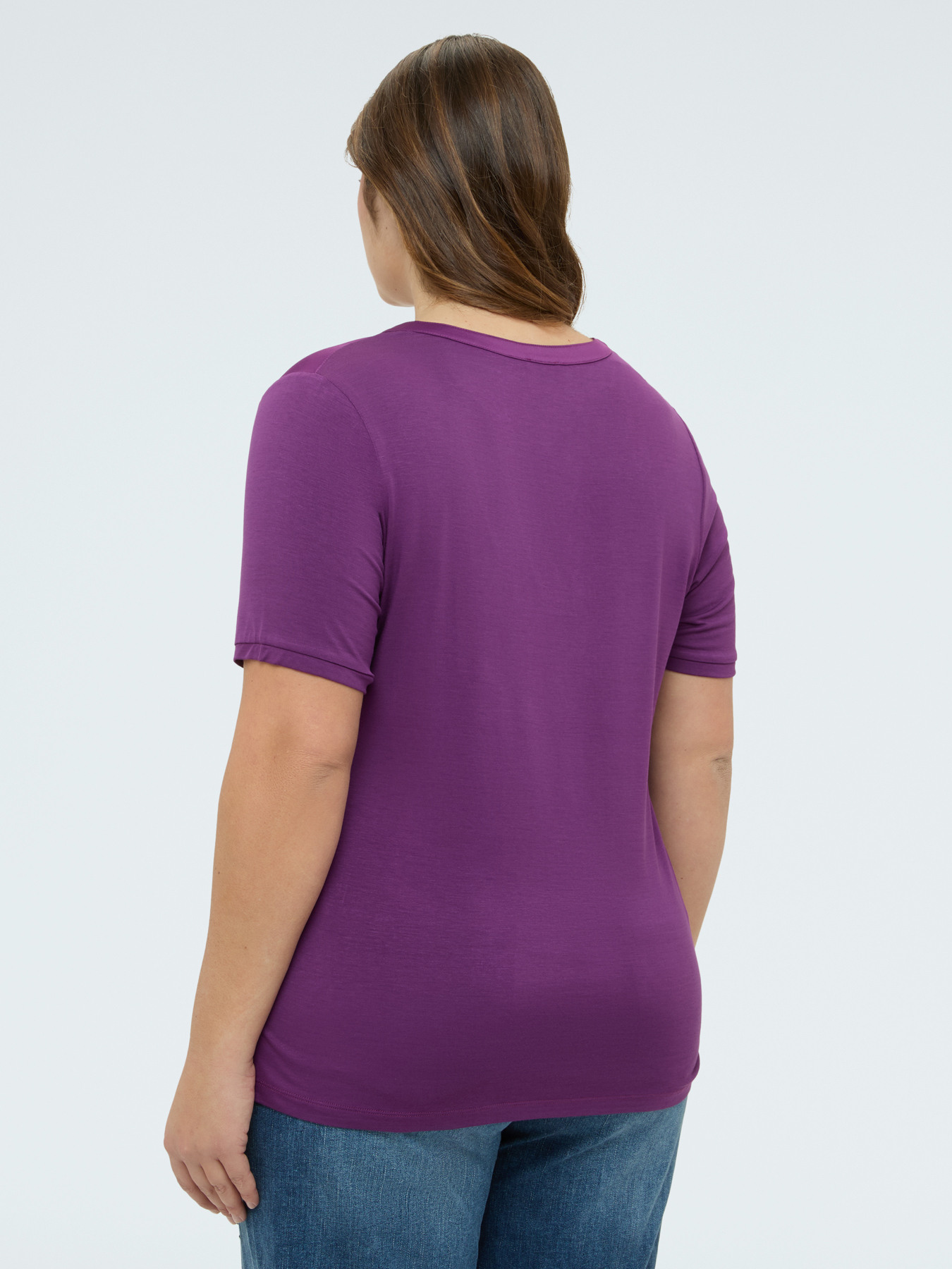 T-shirt bimaterica in misto viscosa image number 1