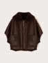 Oversized shearling coat with zip and pockets image number 5