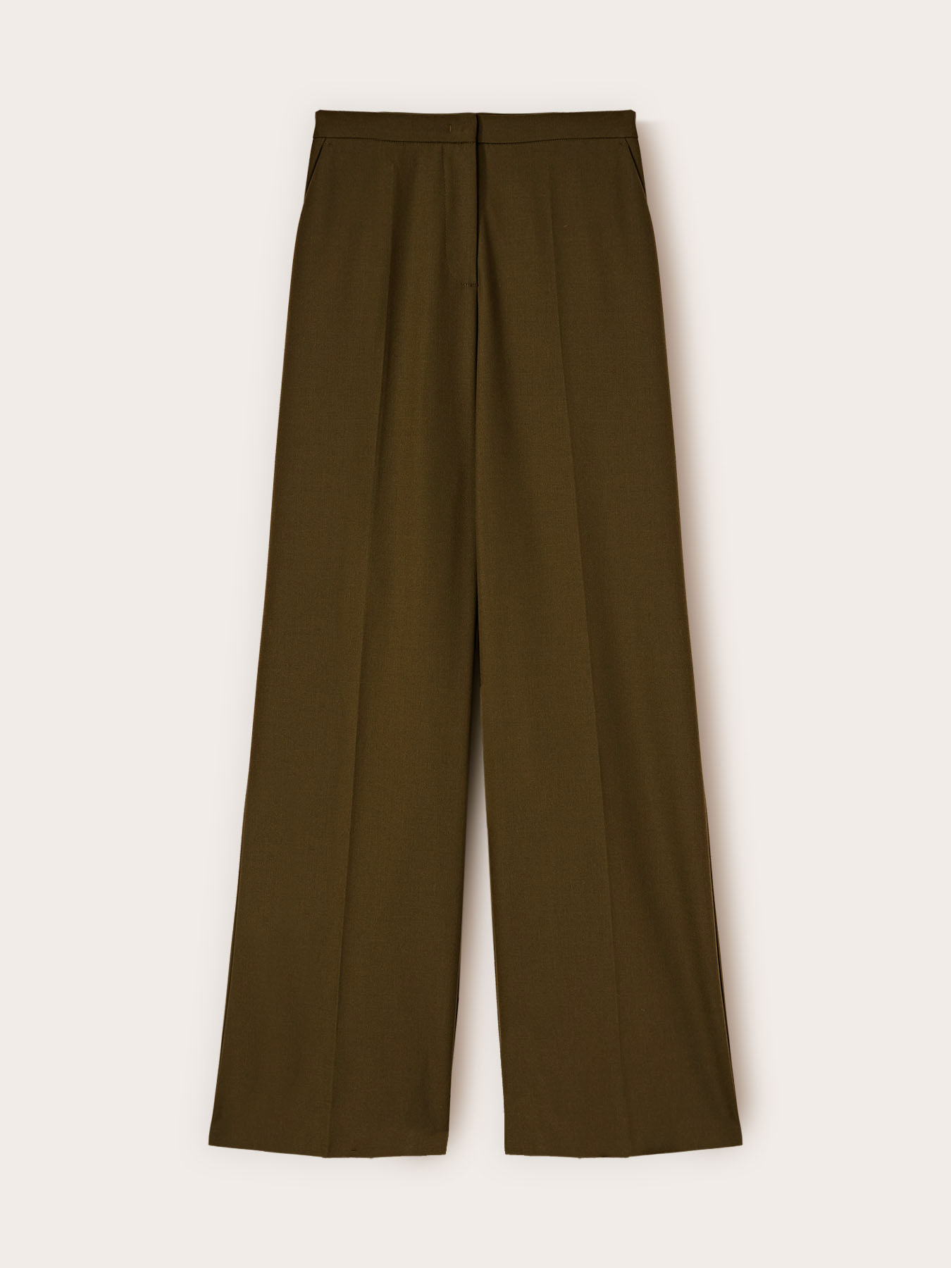 Pantalon palazzo en flanelle m&eacute;lang&eacute;e laine image number 3