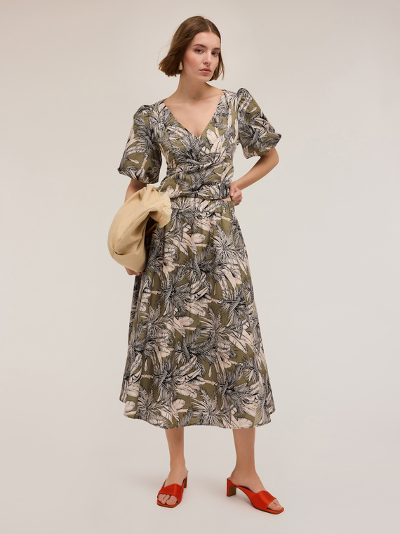 Jungle patterned circle skirt