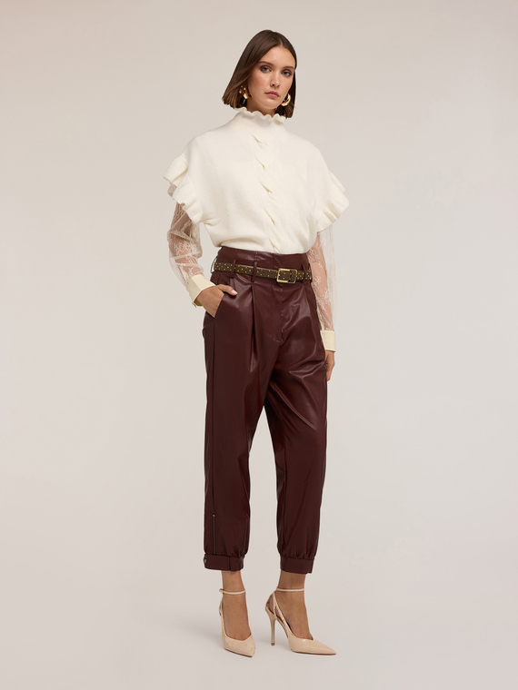 Pull oversize avec tresse et volant