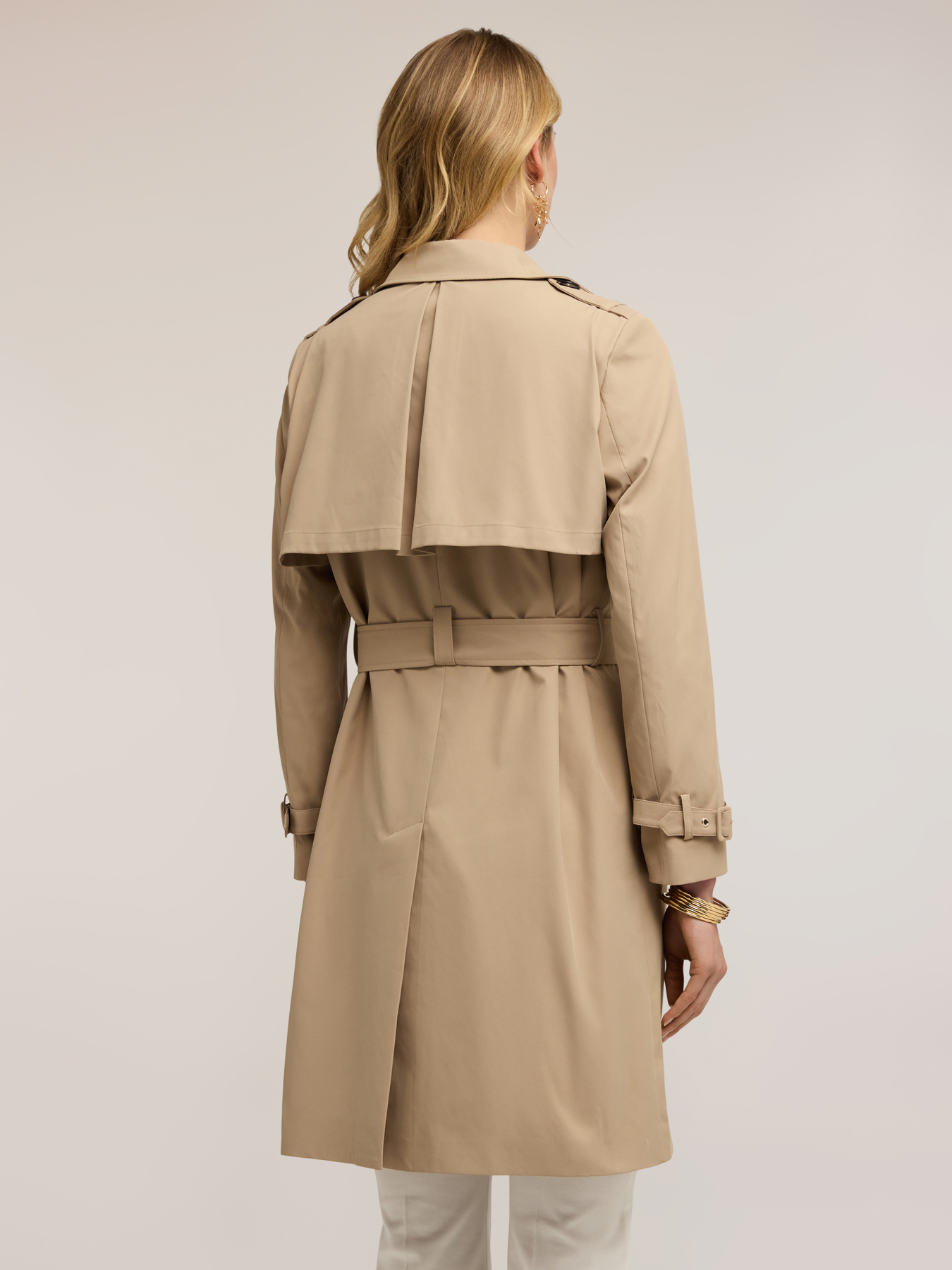 Double-breasted taffeta trench coat image number 1