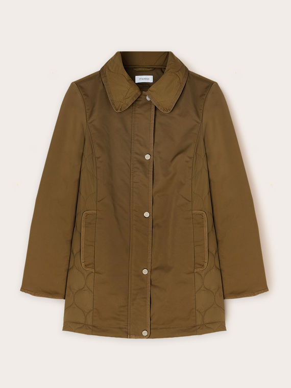 Gesteppte Jacke aus Nylon und Satin