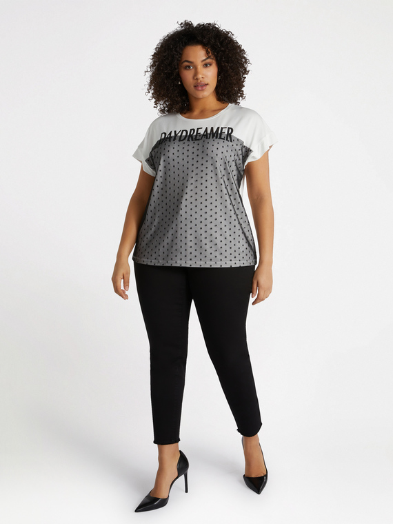 T-Shirt aus Viskose LENZING™ ECOVERO™ mit Tüll