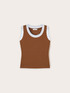 Top with knit borders image number 4