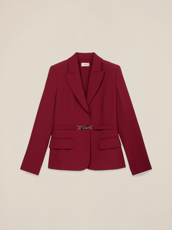 Blazer cu centură bijuterie