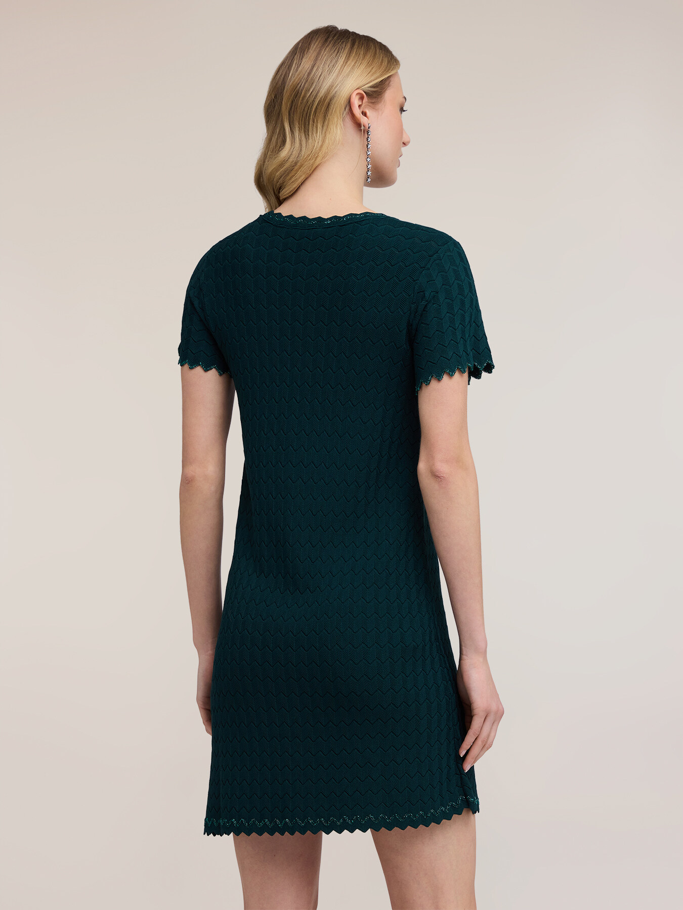 Knit dress with lace detailing image number 1