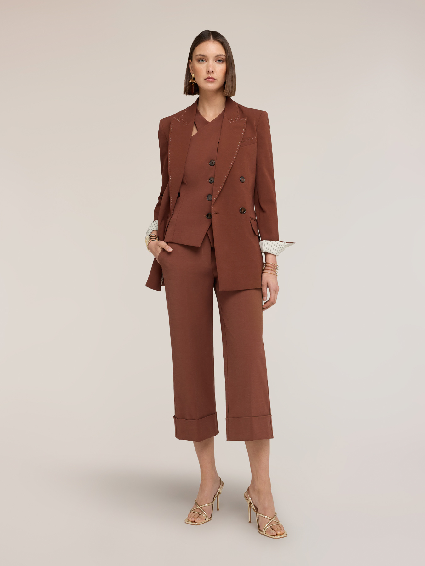 The Tailoring Lab cropped trousers image number 2