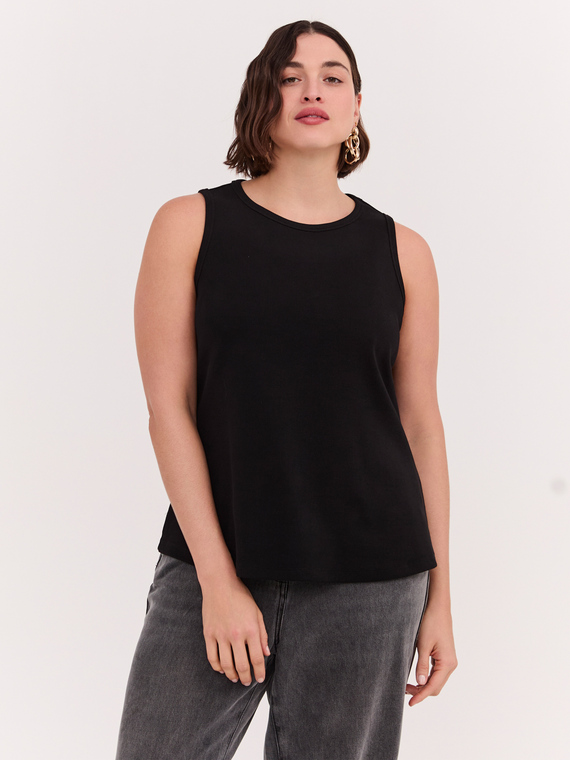 Ribbed cotton jersey top