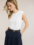 Rochie midi cu curea și fustă din poplin image number 3