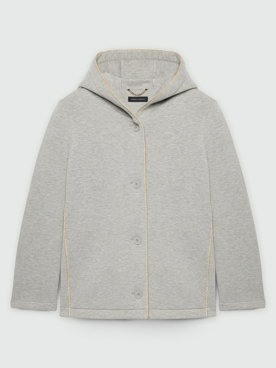 Jacke aus Sweatstoff mit Kapuze