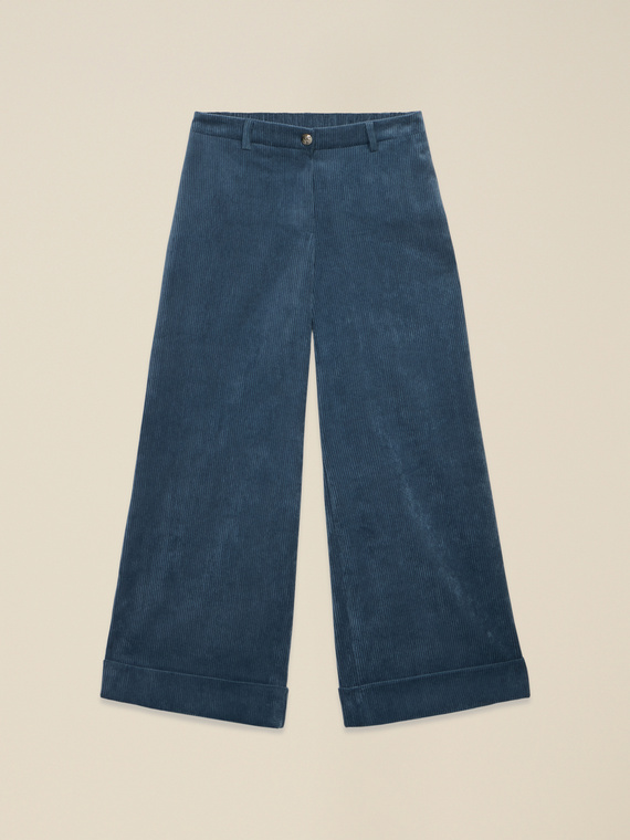 Pantaloni cropped in velluto