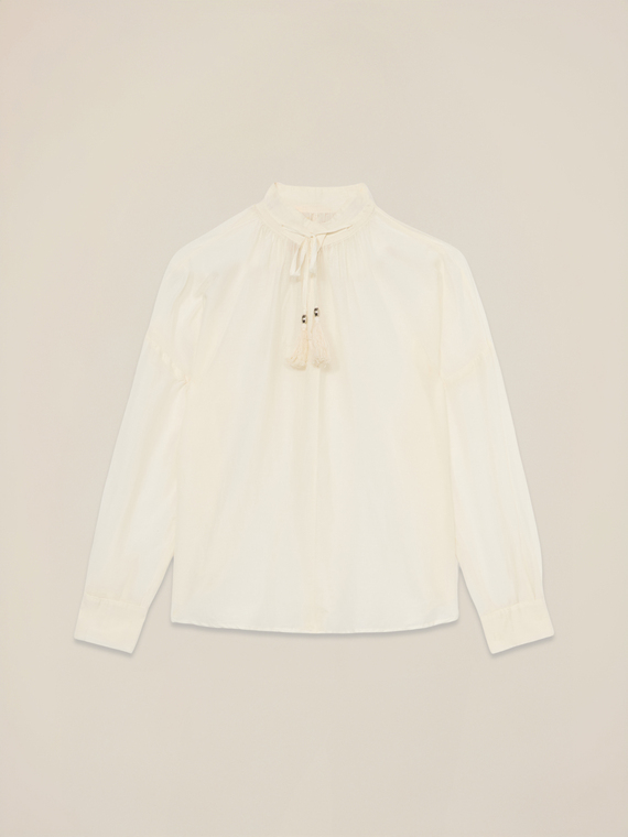 Blusa in mussola misto seta