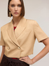 Short linen blend jacket image number 3