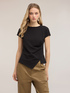 T-shirt with asymmetric side draping image number 0