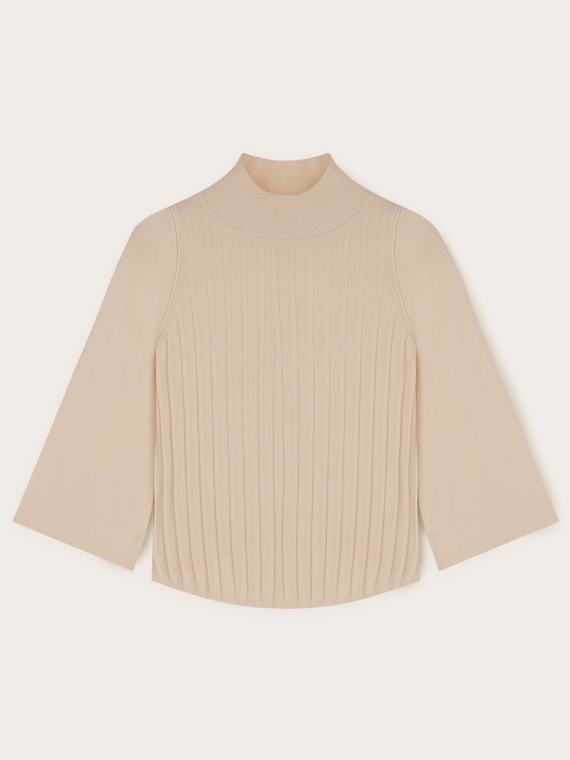 Pull col cheminée de viscose mélangée