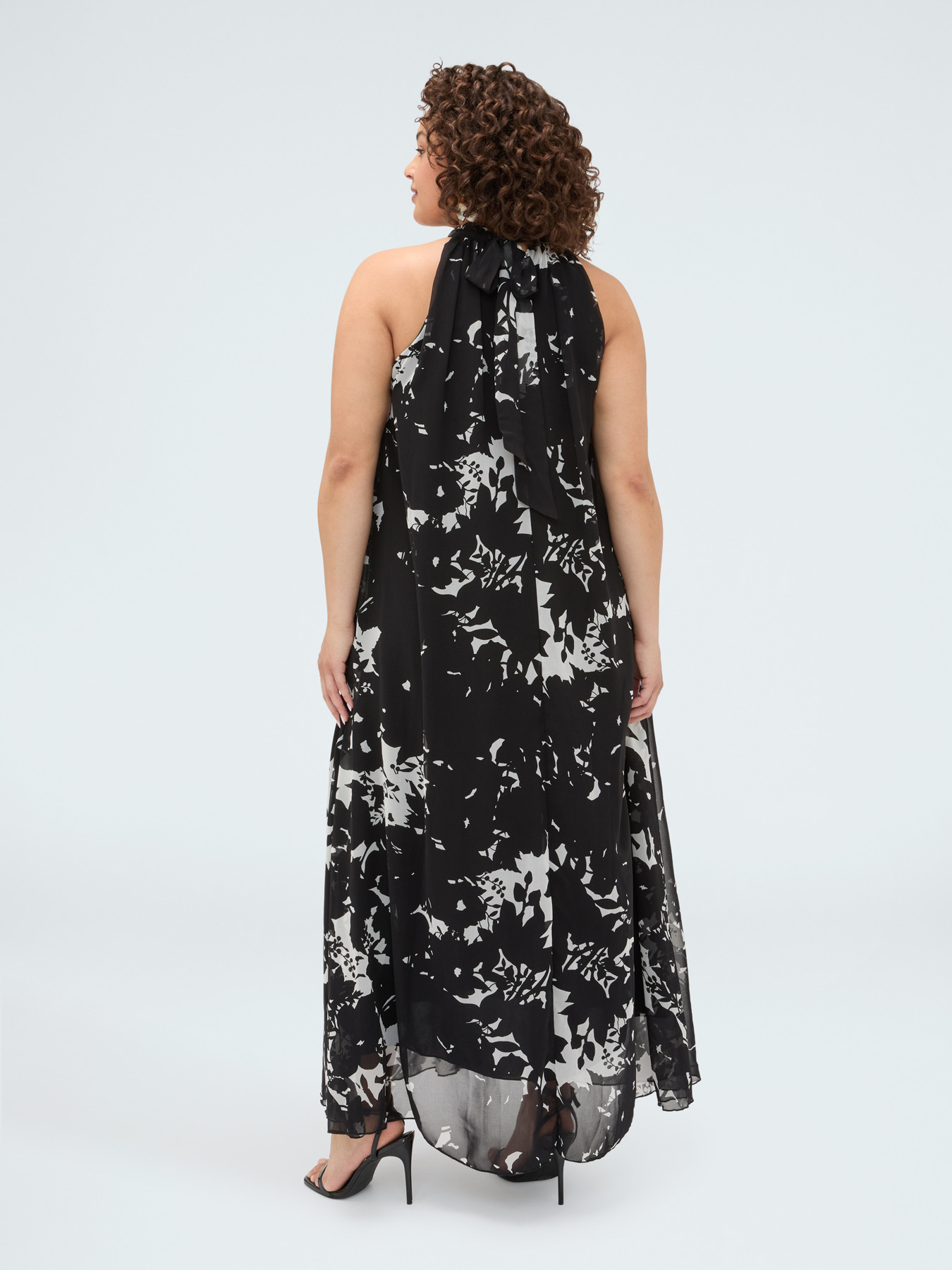 Langes Free-Kleid mit Blattdruck image number 1