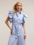 Robe chemisier à rayures avec des manches volants image number 3