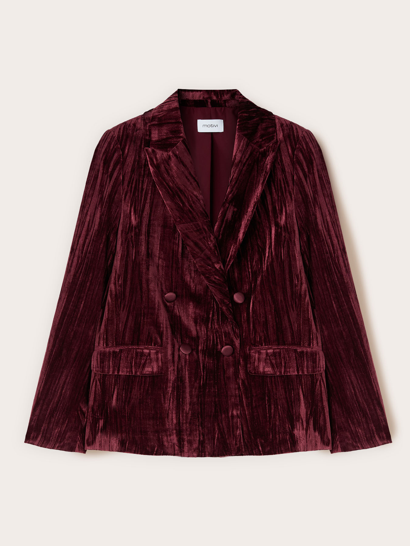 Blazer en velours pliss&eacute; double boutonnage image number 4