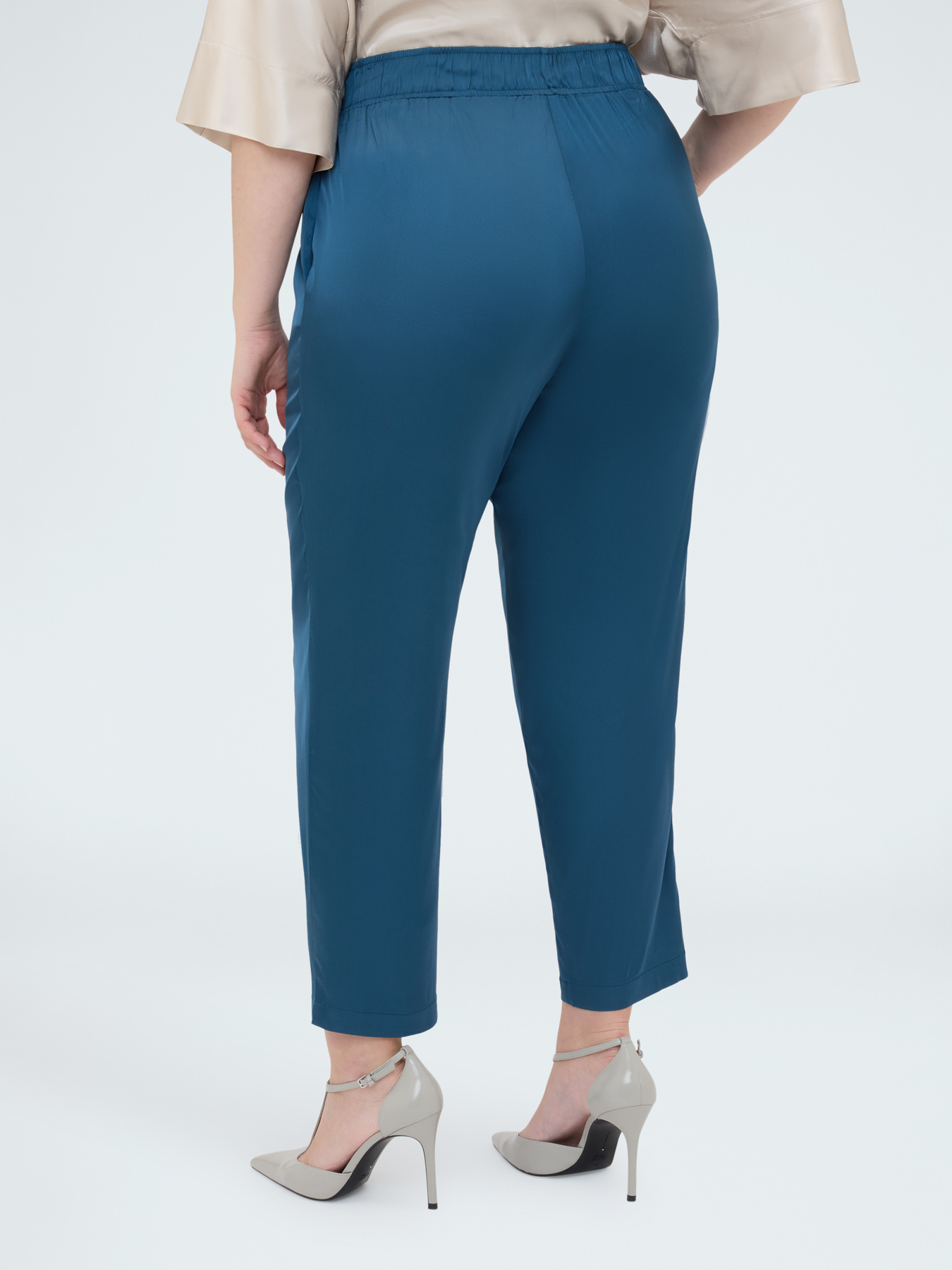 Stretch satin joggers image number 2