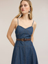 Rochie midi din denim cu decolteu &icirc;n formă de inimă image number 3