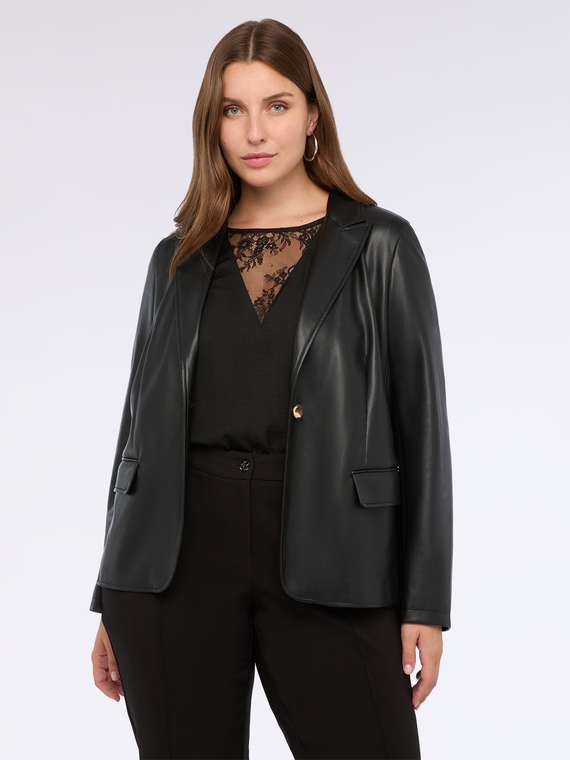 Coated fabric blazer