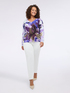 V-neck sweater with all-over floral print image number 2