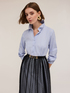 Vestito chemisier con gonna in tulle plumetis image number 3