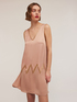 Embroidered viscose satin dress image number 2