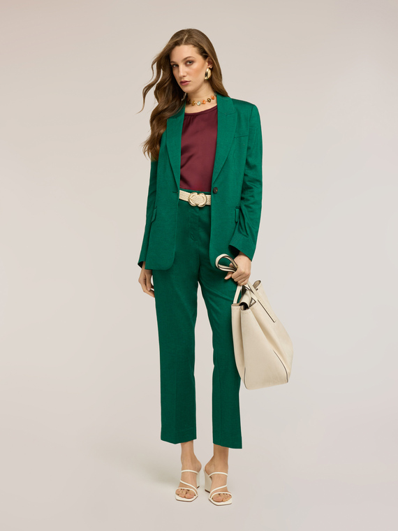 Einreihiger Blazer aus Leinenmischung