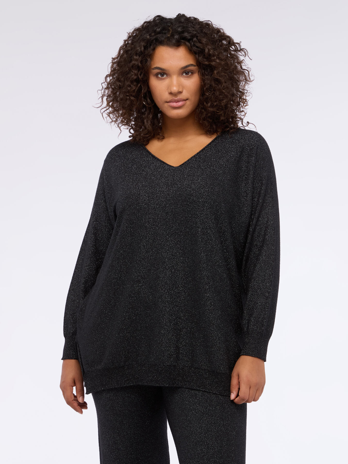 Maillot col en V en tissu laminé image number 2